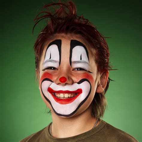 crazy clown face paint|happy clown faces painted.